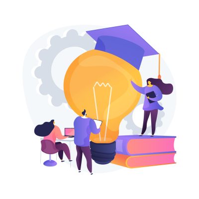 Professional development of teachers abstract concept vector illustration. school authority initiative, training for teachers, conference and seminar, qualification programme abstract metaphor.